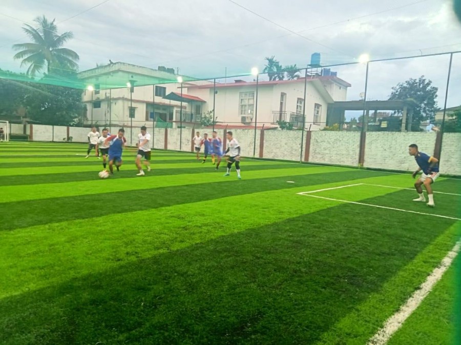An exhibition match between a team of the Commissioner of Police, Dimapur and a team from the Dimapur Area Rengma Baptist Churches at the GK Rengma Turf, a new futsal ground, which was inaugurated on July 11.
